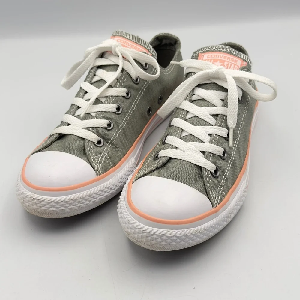 Converse Chuck Taylor All Star Low Top Green Peach Junior 5 660103F Sneakers‎